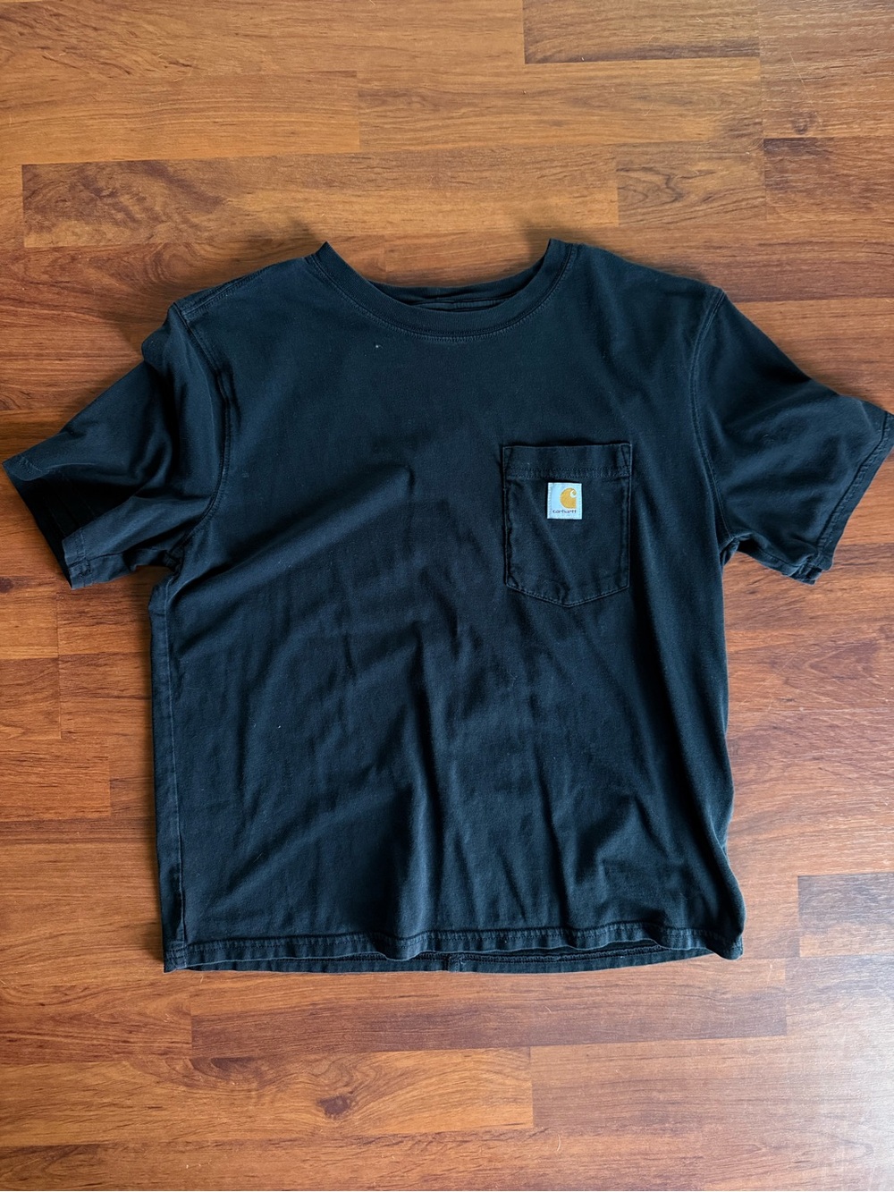 Carhartt Black Pocket Tee with Gold Logo Patch